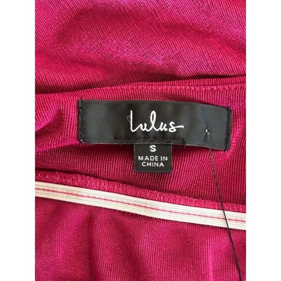 Lulus Dreamy Date Berry Surplice Midi Dress - Sz S - New - Picture 8 of 12